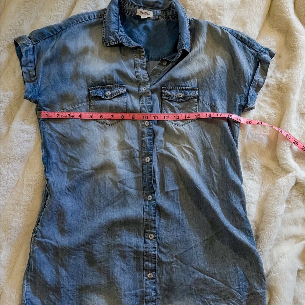 GeeGee Button-Up Shirt Dress - Picture 7 of 8